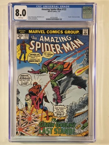 Amazing Spider-Man #122 Death of Green Goblin CGC 8.0 Marvel Comics 1973 WP
