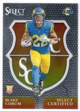 2024 Panini Select #25 BLAKE CORUM 'SELECT CERTIFIED' RC! RAMS