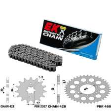 Kit TRASMISSIONE CATENA EK428D  CORONA PIGNONE VOGE BRIVIDO R 125 2023-2025