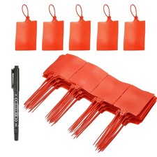 10inch Zip Ties, 100pcs Cable Ties Tags Nylon Wire with Label Tags Paper, Red