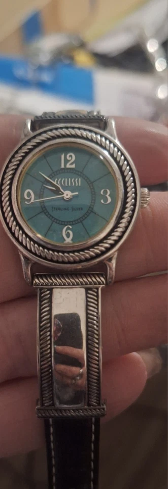 Ecclissi Sterling Silver 925 Turquoise Ladies Watch 6.75” - Image 3 of 4