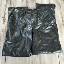 Fashion Nova Women  s Black Faux Leather Straight Leg Pants Size M