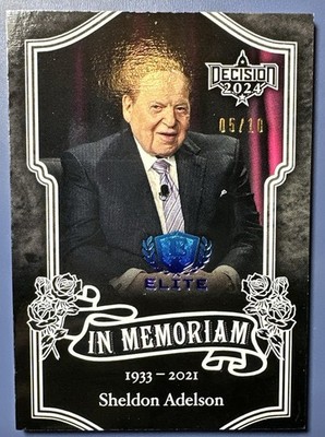 Decision 2024 Elite Sheldon Adelson In Memoriam #E25 Rainbow Foil #'d 5/10