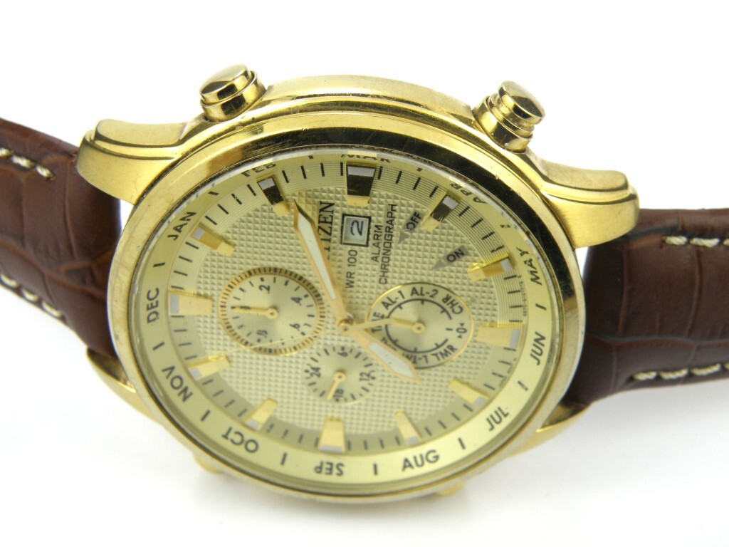 稼働】CITIZEN 6870-K15130 アラーム クロノグラフ メンズ CHRONOGRAPH 