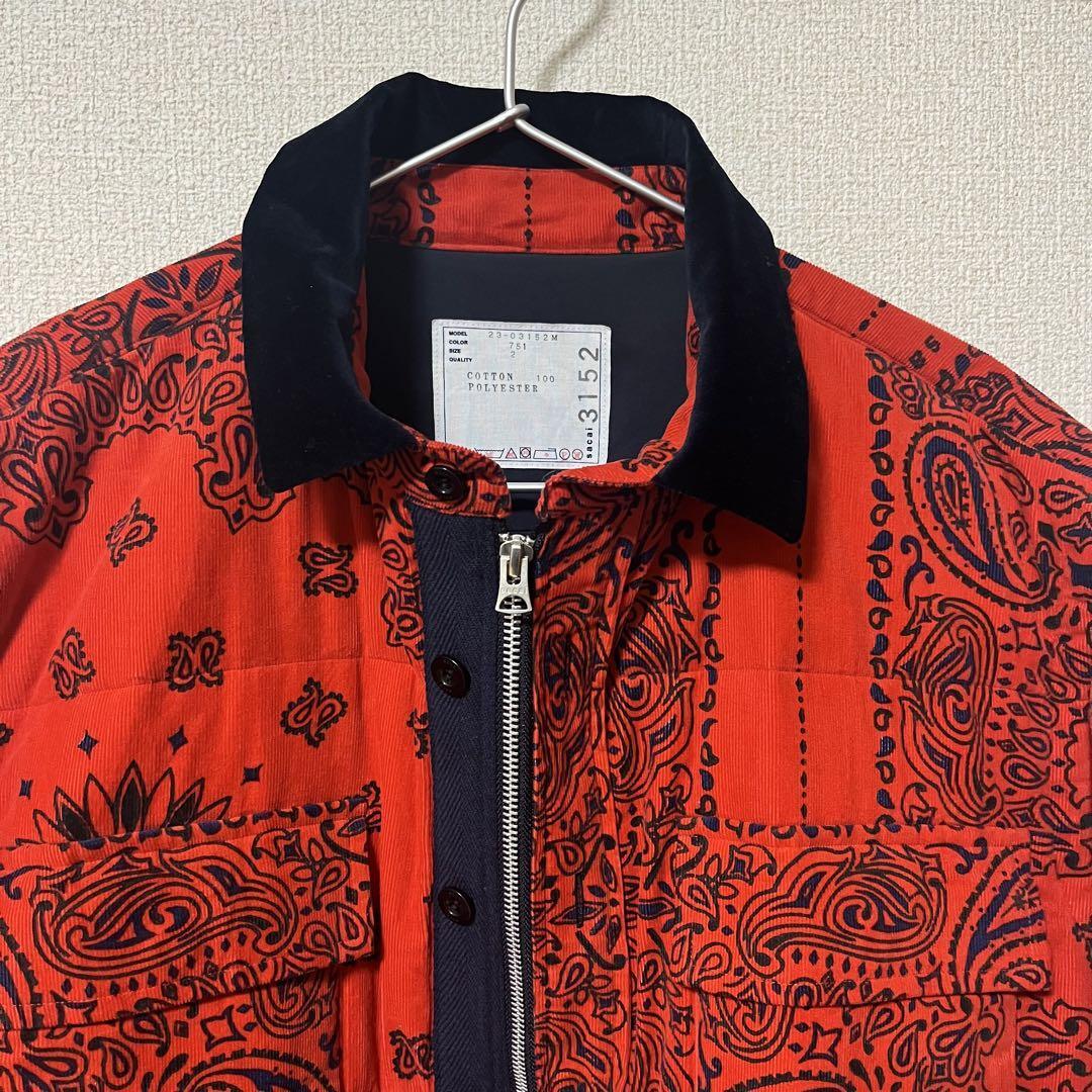 Sacai サカイ 23AW  Bandana Quilted Jacket Sacai 23AW 23-03152 Bandana Quilted Jacket Men's 2, M Ship