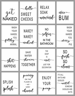 Badezimmer Poster Drucke lustig minimalistisch Wand WC Zitate A2 A3 A4 RAHMEN Option