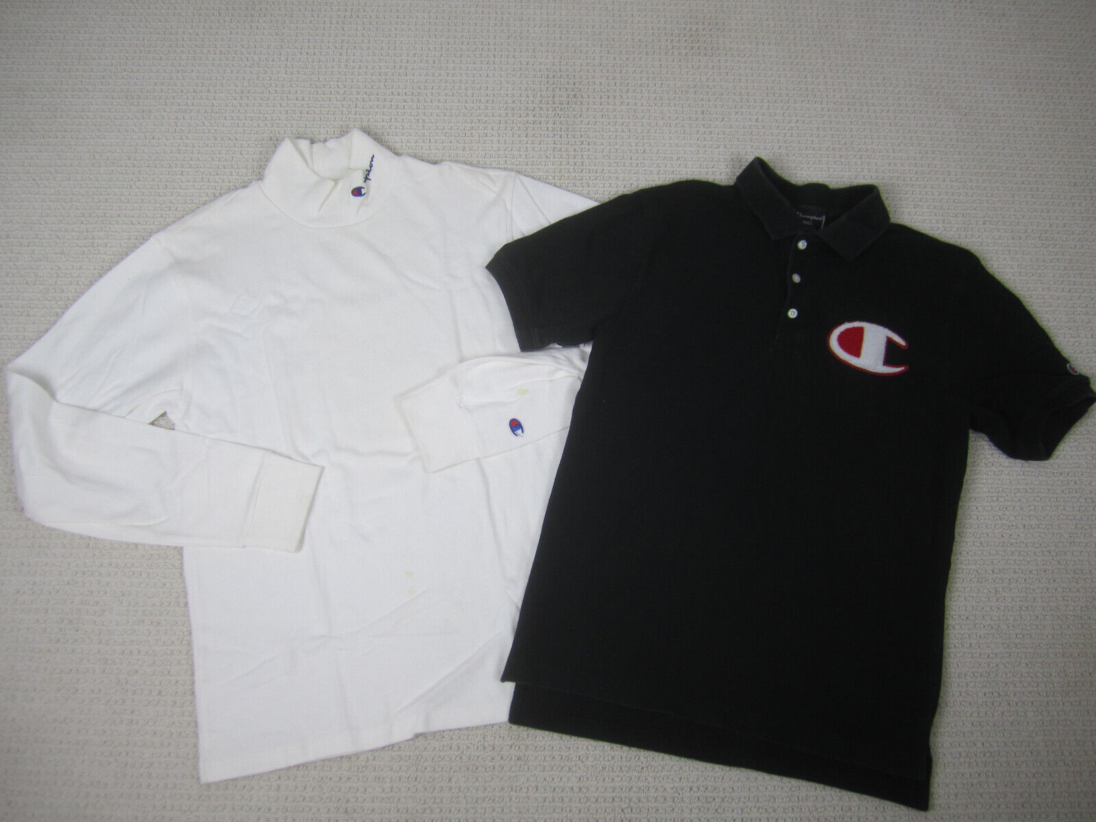 Champion Shirt Mens Small Black & Beige Short/Lon… - image 1