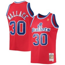 Washington Bullets Ben Wallace Mitchell & Ness Red 1996/97 NBA Swingman Jersey