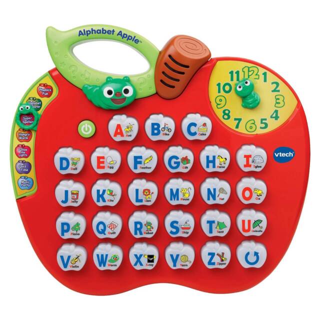 VTech Alphabet Apple Learning Toy Letters Counting Spelling Memory Time 8 Games for sale online