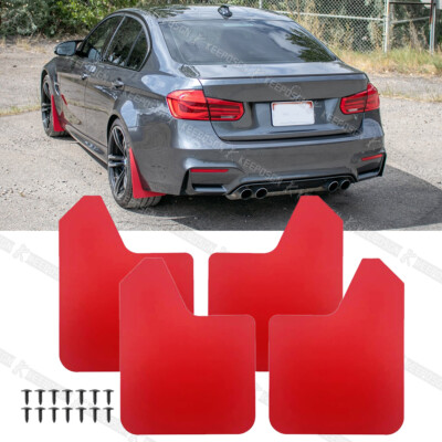 For 3 5 7 Series F30 E46 F10 M3 M5 4X Red Rally Mud Flaps Splash
