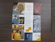 1962 Kodak Full Page Color ADS Blue and Gold Macaw, Swan and Pumpkins