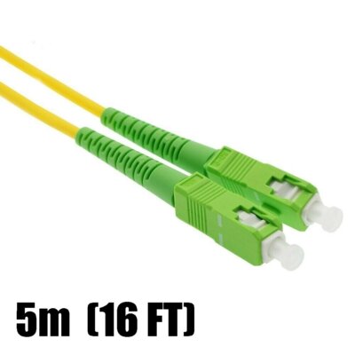 5M 16FT SC/APC to SC/APC Fiber Optic Simplex Singlemode OFNR Optical Patch Cable