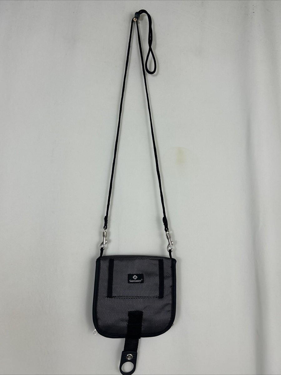 Samsonite Detour Travel Shoulder Bag Black Folding Pouch w/Long