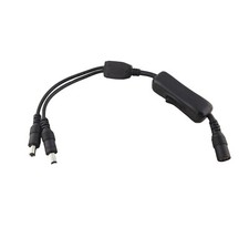 DC Power LED Strips 1 Female To 2 Male 5.5x2.1mm w/ On/Off Switch Splitter Cable