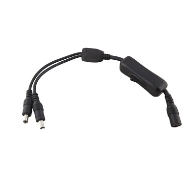 DC Power LED Strips 1 Female To 2 Male 5.5x2.1mm w/ On/Off Switch Splitter Cable