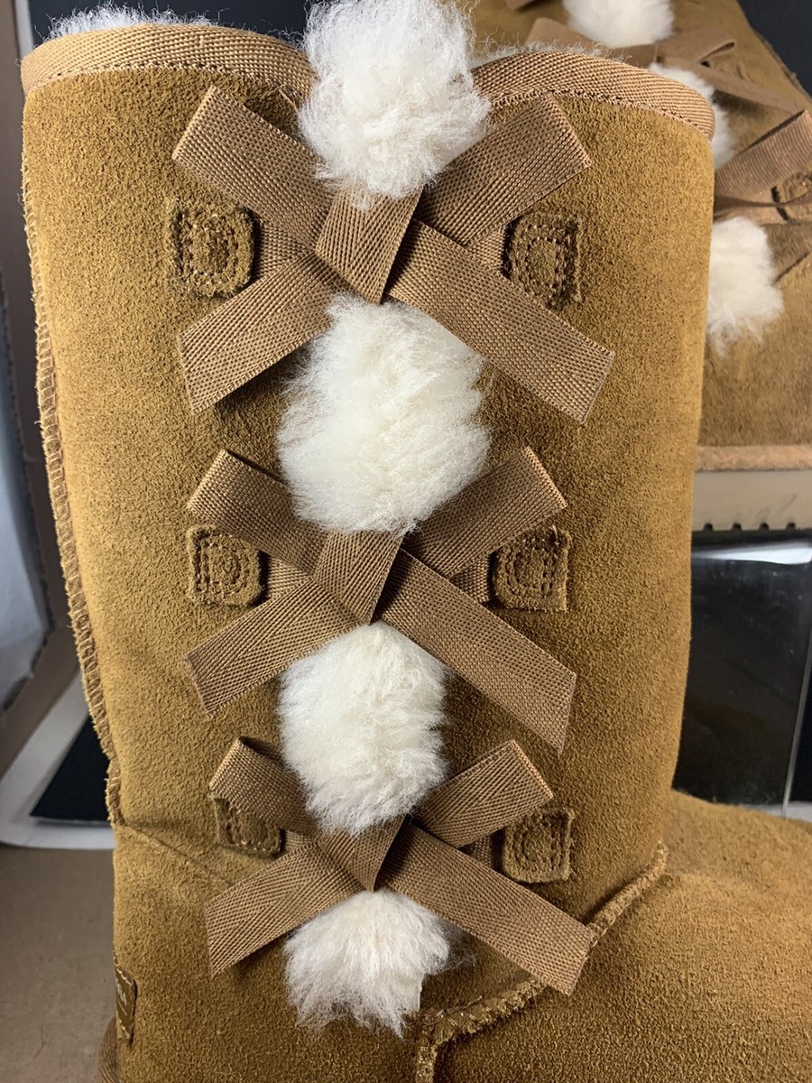 KOOLABURRA BY UGG KOOLA BURRA VICTORIA TALL CHESTNUT SUEDE BOOTS