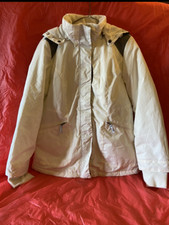 Ladies Kangaroos Hooded Jacket Size 16 Off White Waterproof/windproof/breathable