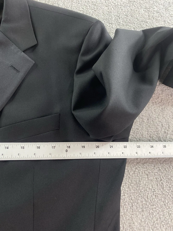 Hugo Boss Esmoquin 42 L Negro Lana Diseñador Lujo Premium Chaqueta Pantalones Conjunto 36x32 Foto 4 de 4