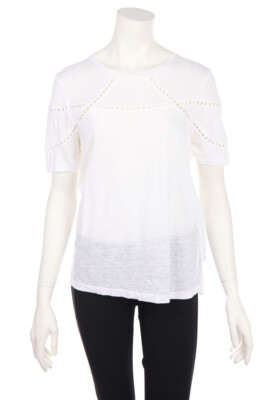 maje Shirt Linen Cut-outs 3 = D 40 off-white