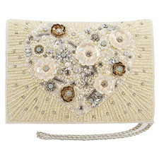 Mary Frances Pure Love Embellished Heart Bridal Crossbody Clutch