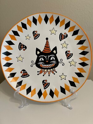 Eli Ana Halloween Chill Cat Black Cat 11” Set of Dinner Plates