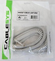 Cablesys 2500lg Icc Curly Telephone Handset Cord Light Gray 25' Overall Length on sale Cablesys 2500lg Icc Curly Telephone Handset Cord Light Gray 25' Overall Length on sale