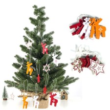 6pcs Christmas Elk/Star Pendant Xmas Tree Ornaments Christmas Party Kids Gifts