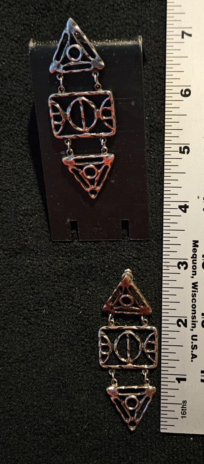 OMNIA Triangular Trinity Aged/Blackened Silver To… - image 1