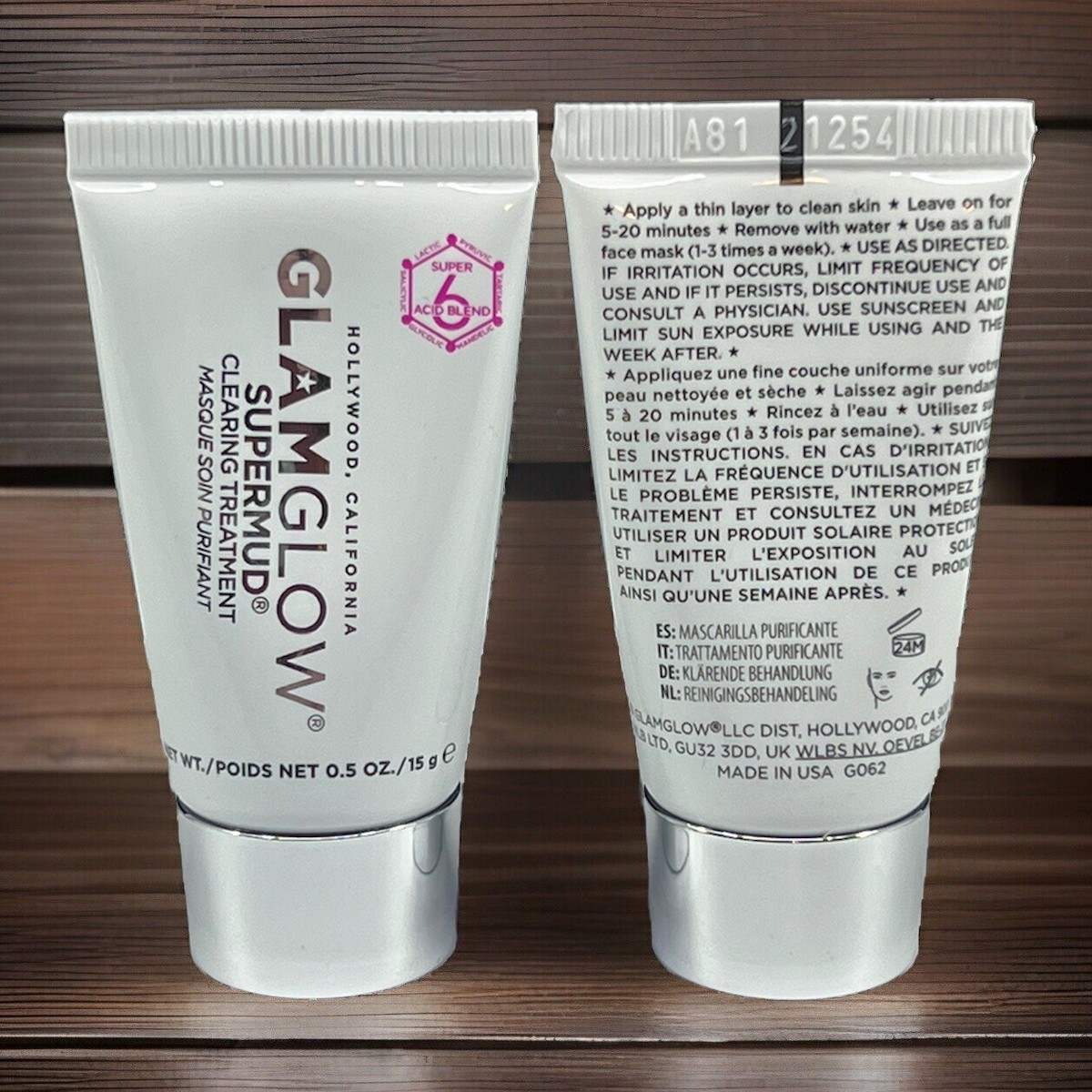 GLAMGLOW Supermud Clearing Treatment Mask .5oz New Factory Sealed