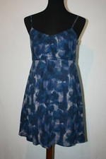 Kimchi Blue Sz M Blue Abstract Rayon Shirt Mini Dress Urban Outfitters