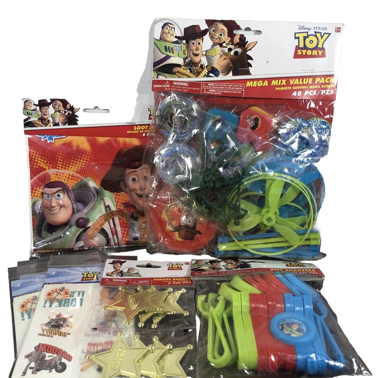 Toy Story Party Supplies Favors 48 Pc Pack Plus Badges Bags 