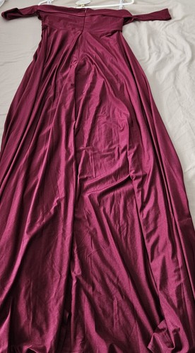 Alamour Dress Sz S AU UK 8 US 4 Burgundy Off Shoulder Prom Formal Evening Gown - Imagen 4 de 10