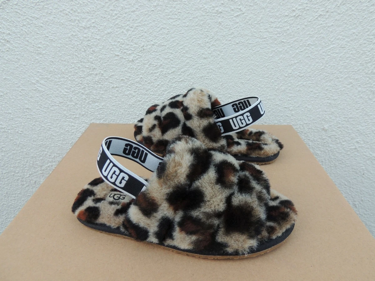 Ugg leopard fluff yeah slippers hot sale