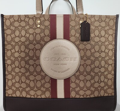 COACH Dempsey Tote 40 in Signature Jacquard w/ Stripe & Coach