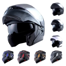 1Storm Motorcycle Full Face Helmet Modular Flip up Dual Shield Inner Sun Visor