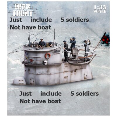New 1/35 Ancient Crew Include 5 man (NO conning tower) Resin Kit DIY Unassembled