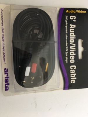 Arista   Stereo Audio Video Cabel Gold Plated color coded RCA type plug 6ft 