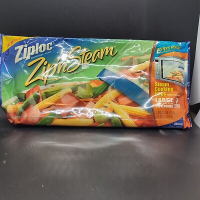 Ziploc Zip N Steam Large Bags Microwave Steam Discontinued
