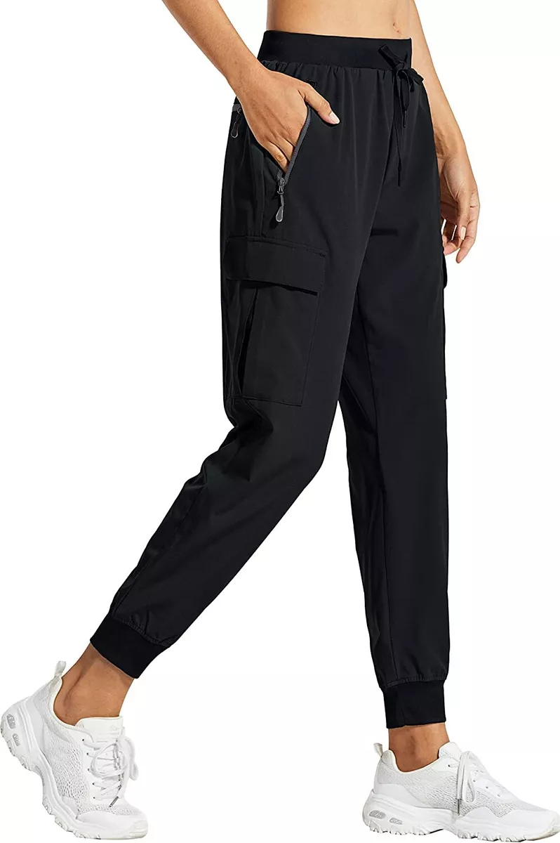 High-Waisted Ankle-Zip Cargo Jogger Pants