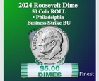 2024 P ROOSEVELT DIME BANK ROLL MINT BU 50 COINS