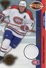 Benoit Brunet relic jersey patch hockey card 2001 Pacific Titanium Draft Day #49