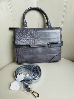FIORELLI grey pattern Polyvinyl satchel handbag UK