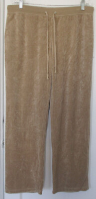 Velour Sweatpants Women's Size 14/16 Beige Drawstring Venezia Jeans Clothing Co.