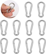 10 PCS Stainless Steel Carabiners Spring Snap Hooks Heavy Duty Keychain Clip NEW