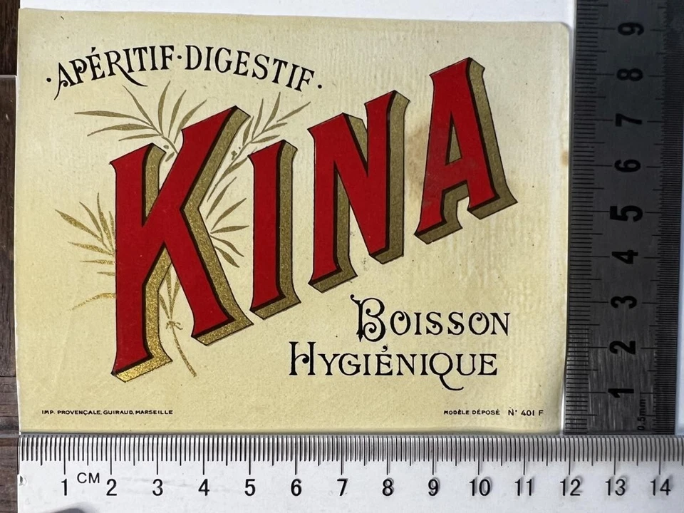 KINA FRANCE 1930s APERITIF BOISSON APERITIVE Original Vintage Old Alcohol Label - Image 1 of 1