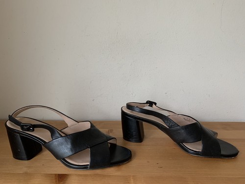 Naturalizer 27 Edit DELLA Women Sz 9M Slingback Sandals Black Leather shoes - Picture 7 of 12