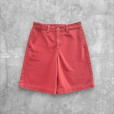 Vineyard Vines Girls Coral Pink Flat Front Shorts Whale Logo Adj Waist Size 10