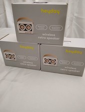 heyday Wireless Retro Speaker Bluetooth Portable Rechargeable Beige Gold Black