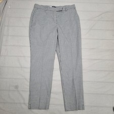 M&S Mia slim Women's Multicolour Straight Leg Marico Check Trousers Size UK 14