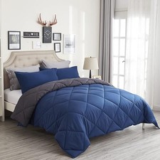 Comforter Set - 3 Pieces Luxury Soft and Lightweight Down Queen Blue